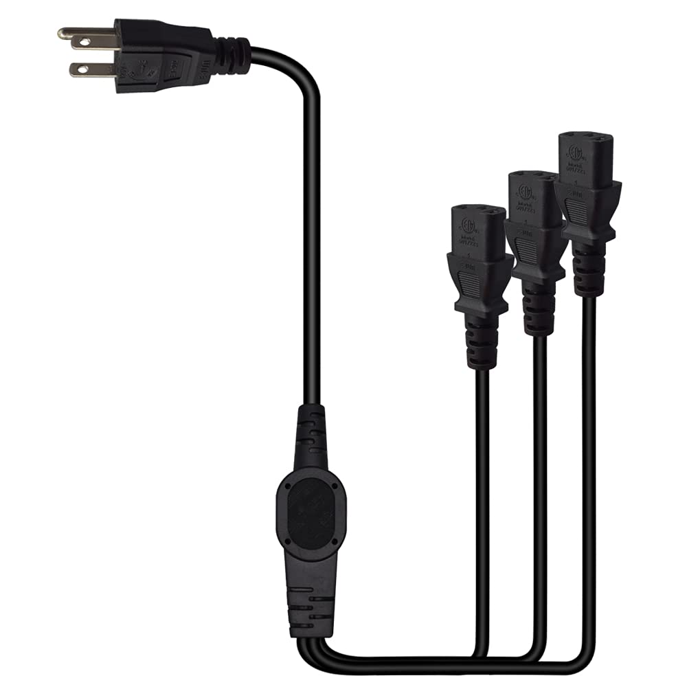 TEWOXIN Y-splitter in use at an office desk to organize devices.