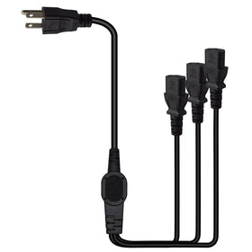 TEWOXIN Y-splitter in use at an office desk to organize devices.