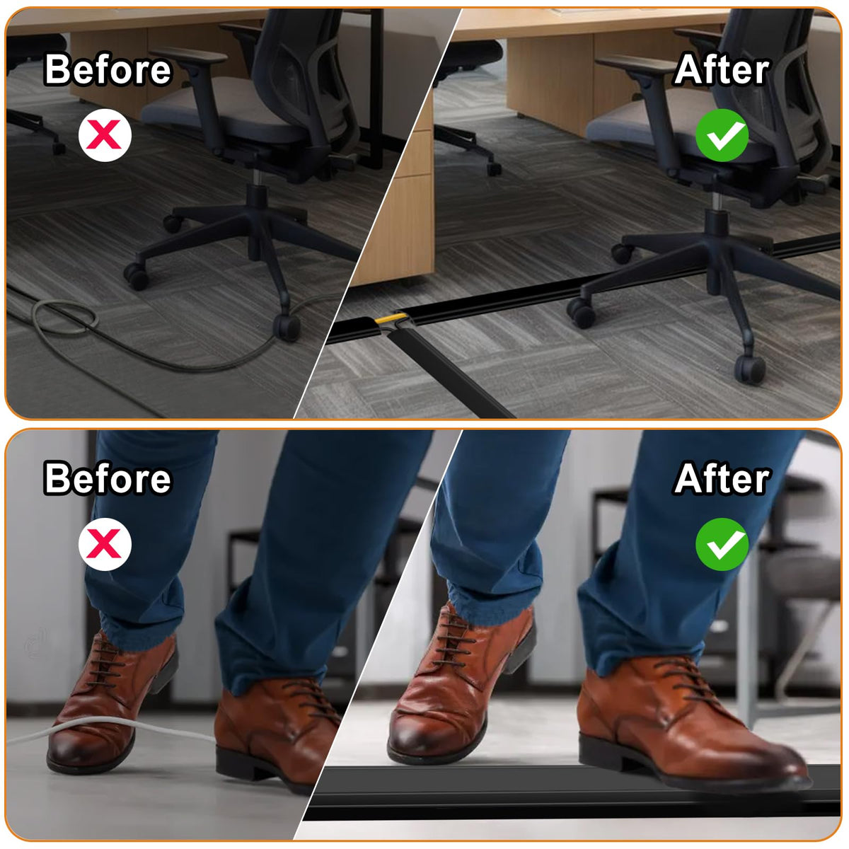 TFMUZERT outdoor-ready floor cable cover stays resilient outdoors