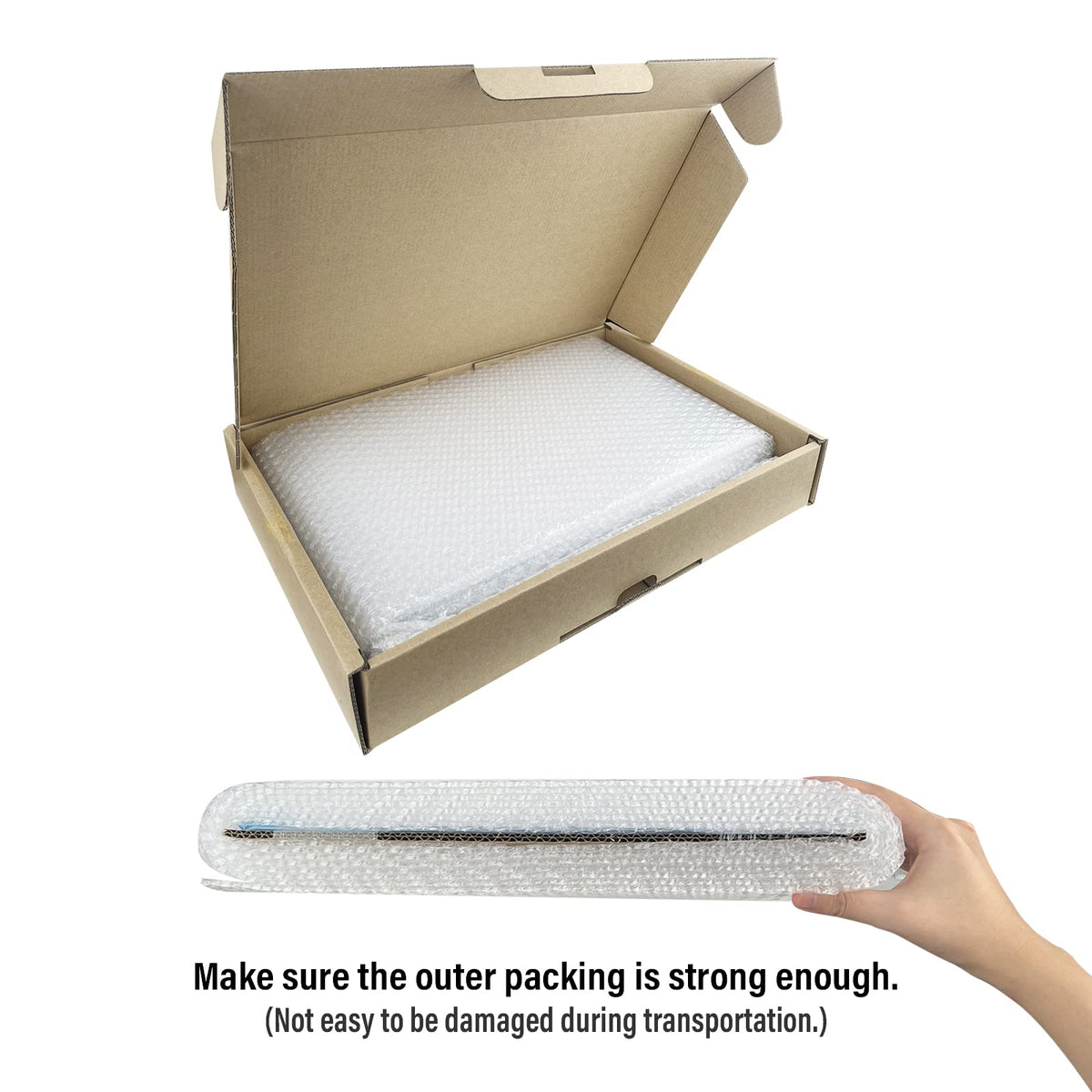 Display is securely packaged to prevent damage