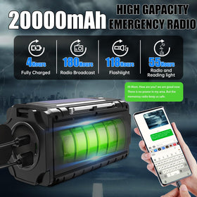 TFTDOUP emergency radio showing solar charging readiness for daylight recharges.