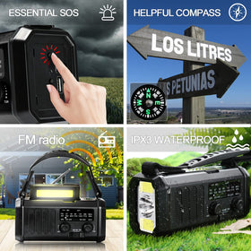 TFTDOUP emergency weather radio flashlight and reading light illuminate camp at night