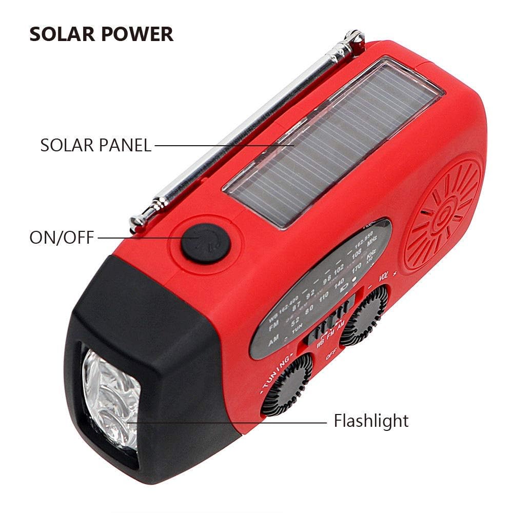 TFTDOUP weather radio three-LED flashlight ready for night visibility