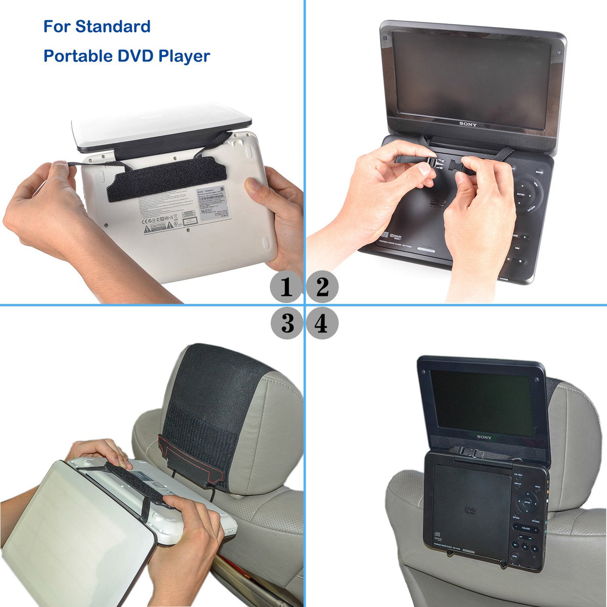 TFY headrest strap adjustment keeps devices stable during long drives.