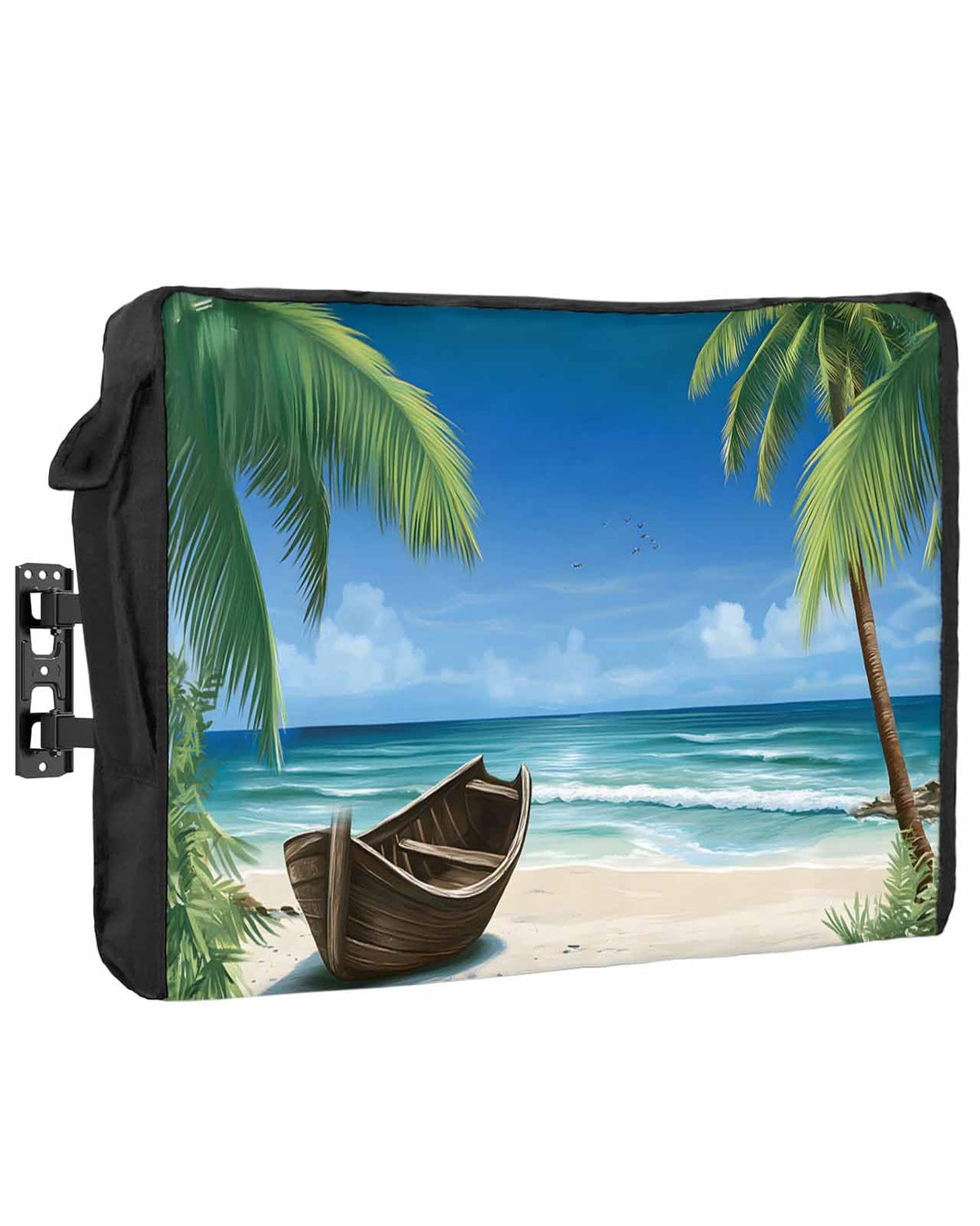 T&H XHome outdoor TV cover with palm tree design protects your screen outdoors from weather