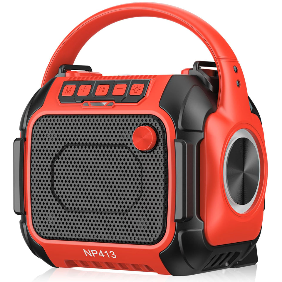 ThagBrco Milwaukee 18V compatible speaker shown for on-site music use