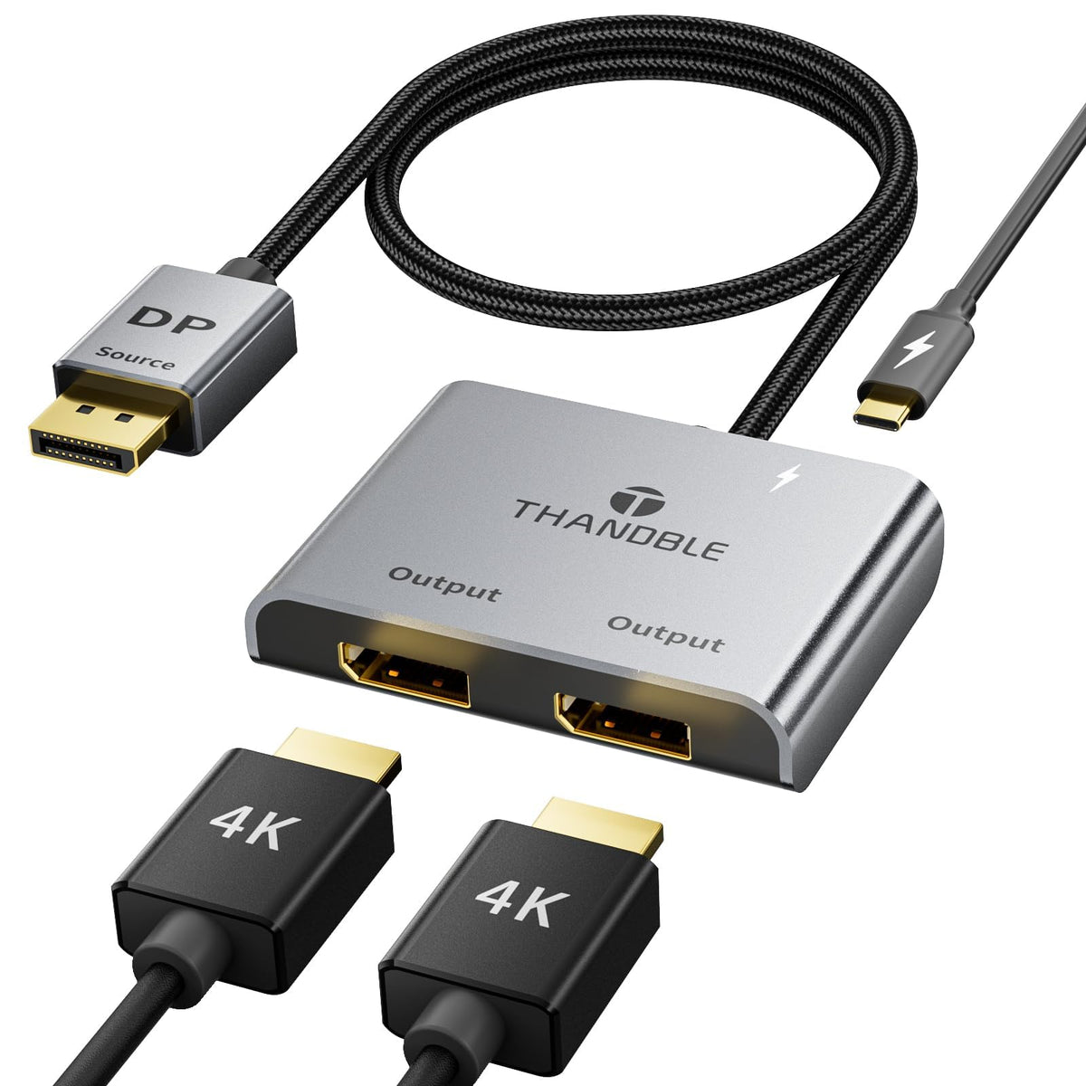 THANDBLE DisplayPort dual-splitter setup expands workspace for multi-monitor productivity