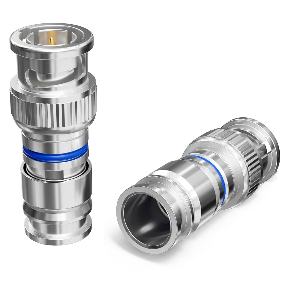 The CIMPLE CO BNC compression connector on RG6 for CCTV systems