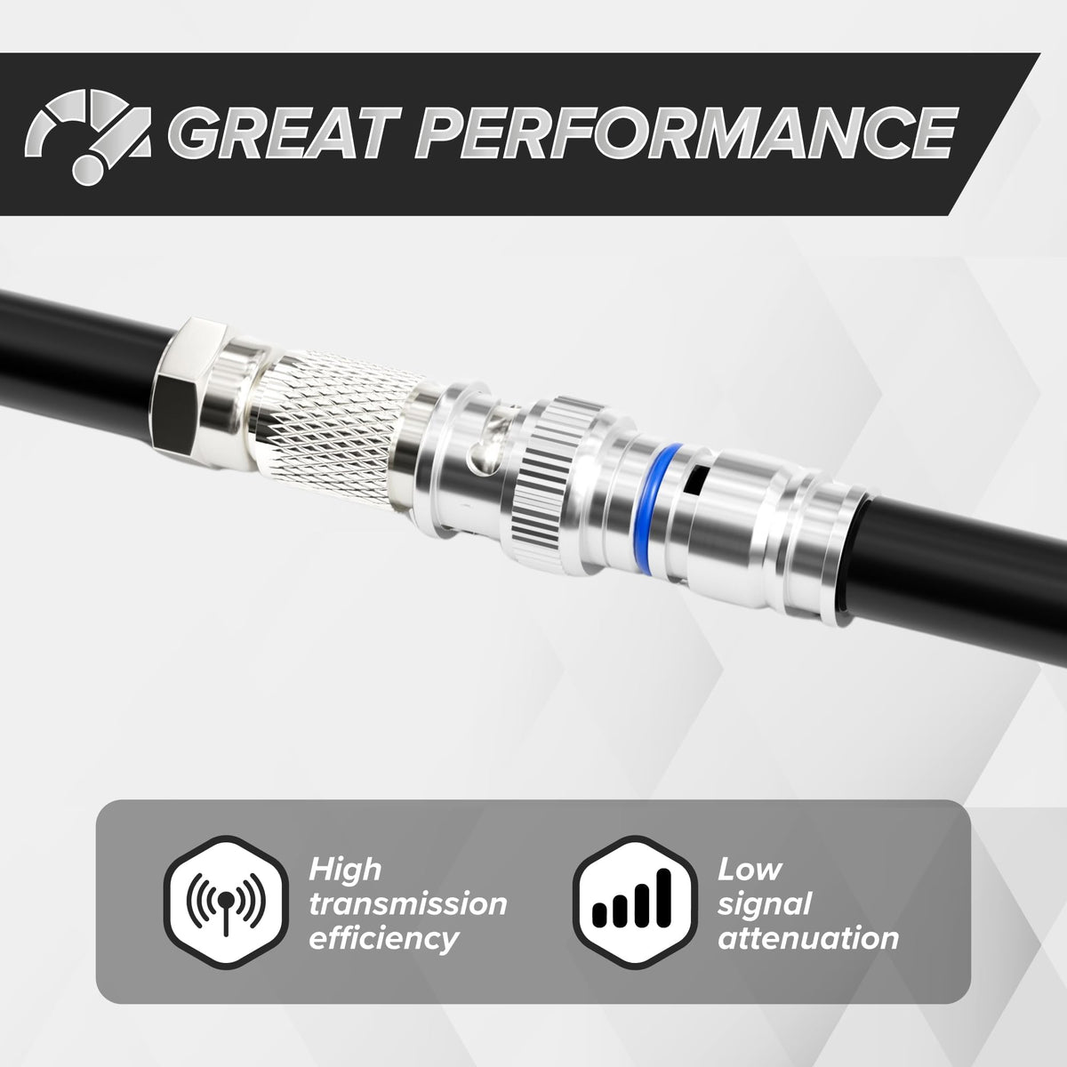 The CIMPLE CO BNC compression connector supports networking cables for secure data transfer.