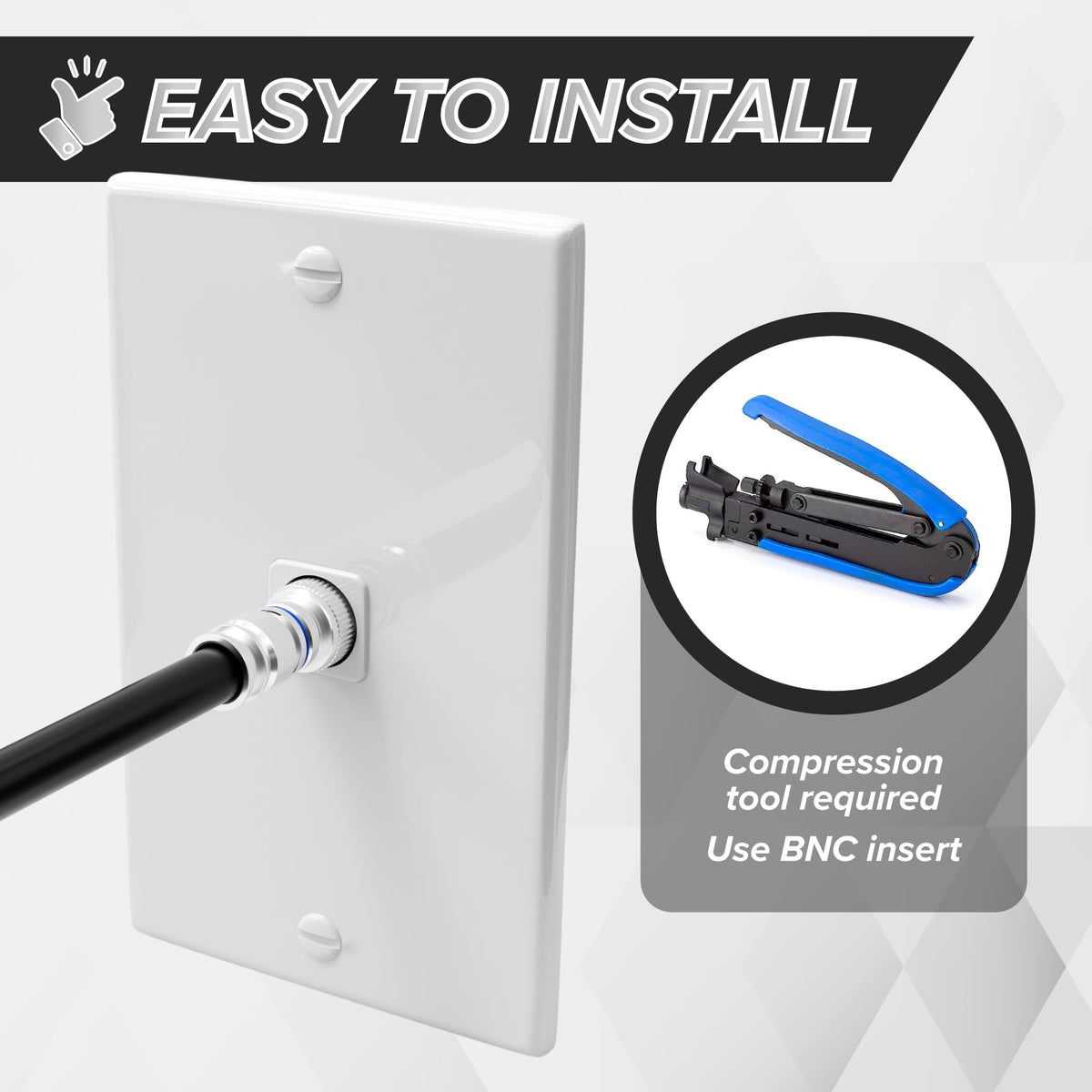 The CIMPLE CO compression tool-ready RG6 setup for fast installs