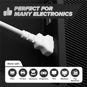 THE CIMPLE CO IEC 320 C13 end power cable supports office equipment