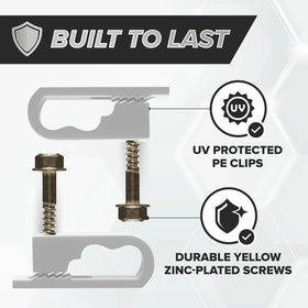 THE CIMPLE CO detail of pre-installed yellow zinc-plated screw for fast installation