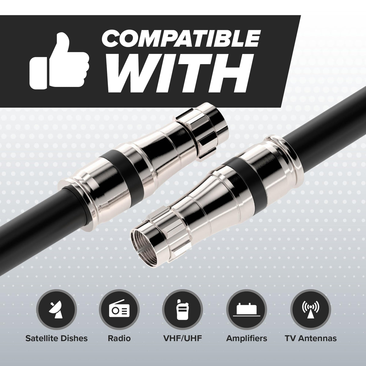 The CIMPLE CO RG11 uses 14 AWG core for strong signal transmission.