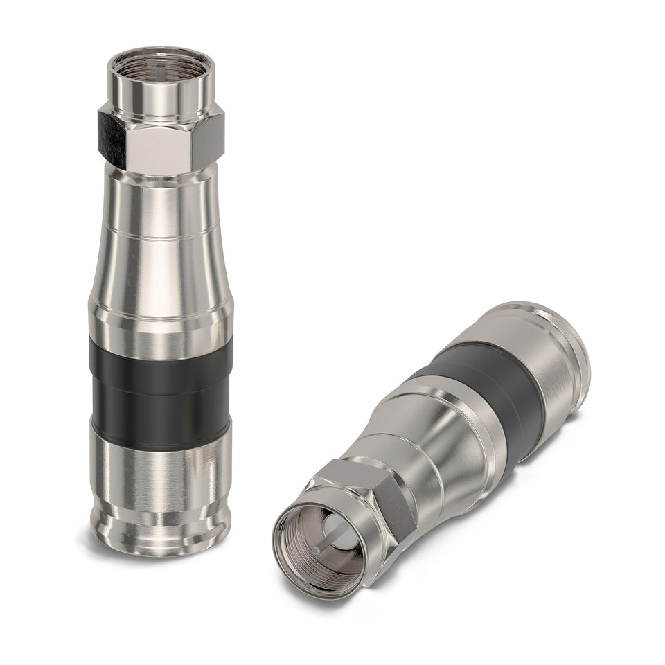 The CIMPLE CO RG11 compression connector with F81 for reliable coax signals.