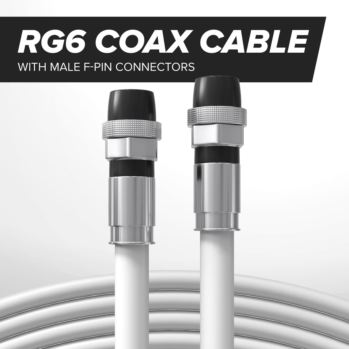 THE CIMPLE CO 100 ft coil of white RG6 cable ready for indoor or outdoor runs