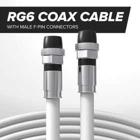 THE CIMPLE CO 100 ft coil of white RG6 cable ready for indoor or outdoor runs