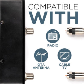 THE CIMPLE CO supplied RG6 coaxial cable laid out showing immediate plug-and-play benefit