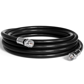 The CIMPLE CO RG6 coaxial cable indoor-outdoor view showing versatile use for TV and internet signals.