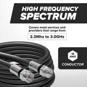 The CIMPLE Co RG6 coaxial cable 50 ft features secure weatherproof connectors.