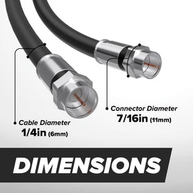 The CIMPLE CO RG6 cable emphasizes high-quality signal performance and shielding.