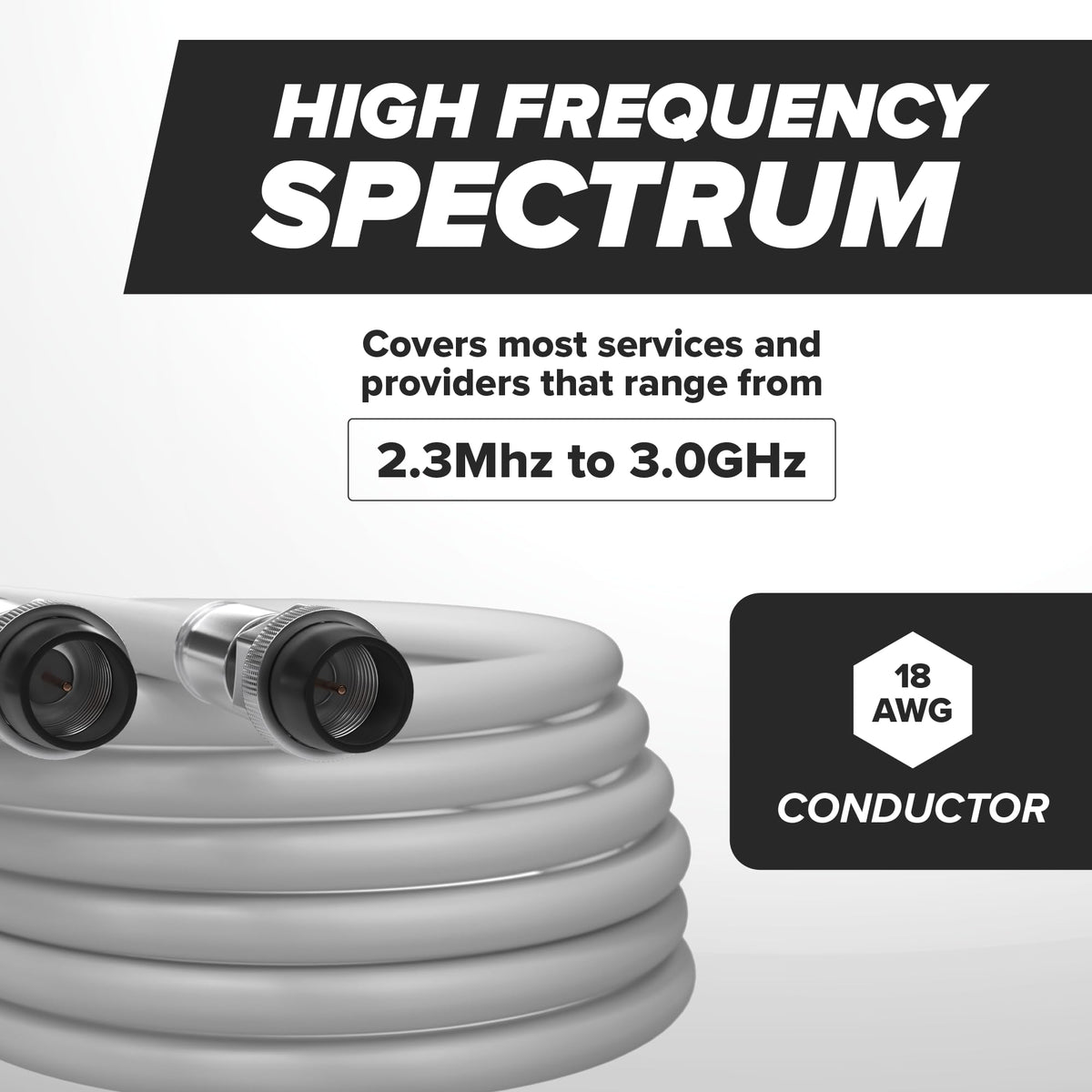 THE CIMPLE CO cable installed on satellite dish conveying outdoor compatibility