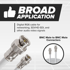 THE CIMPLE CO SDI cable 75-ohm coax supports HD video transmission.