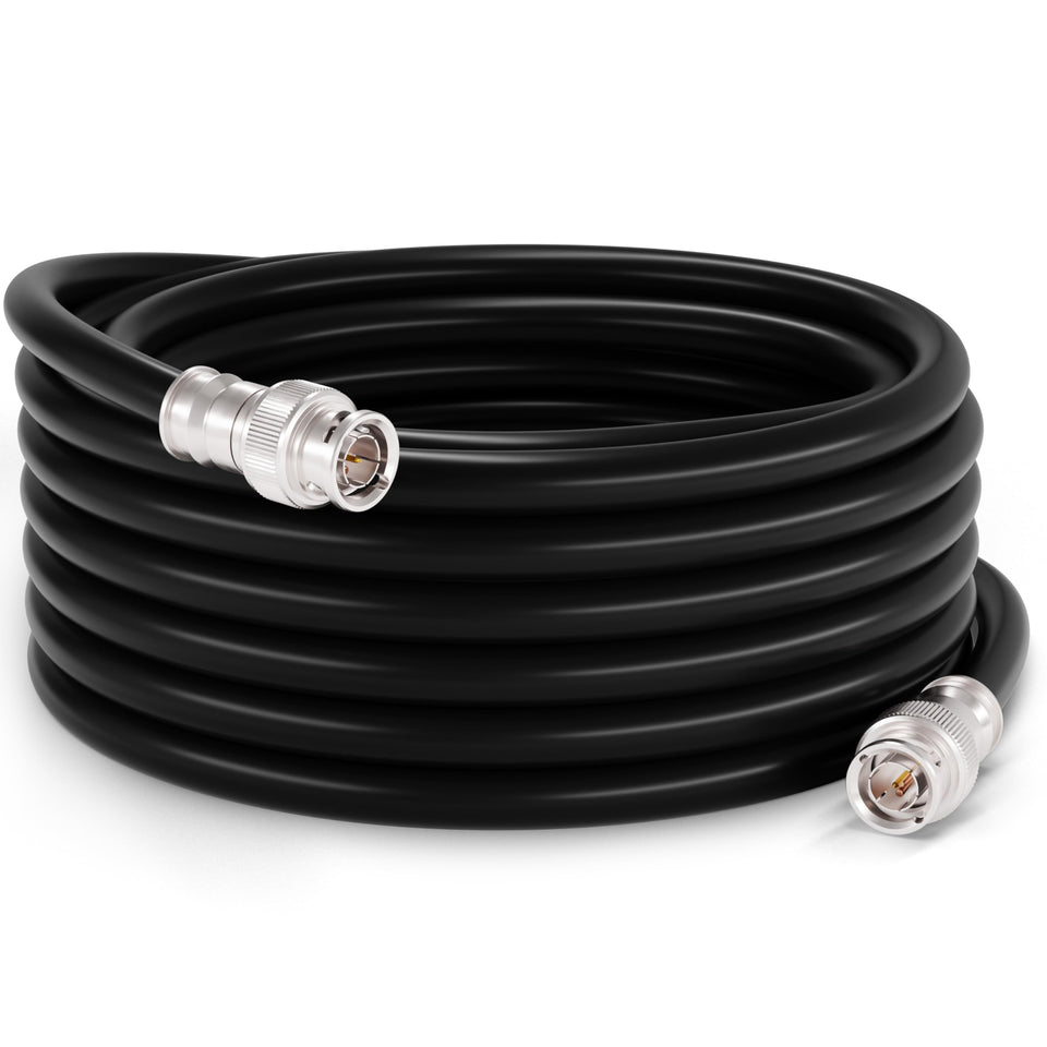 The CIMPLE CO SDI cable with two BNC connectors delivers a clear signal over long distances.
