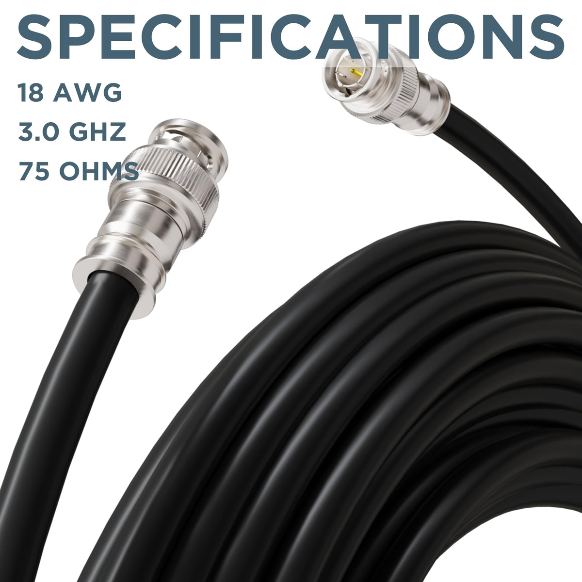 THE CIMPLE CO SDI cable uses 18 AWG center conductor to minimize loss