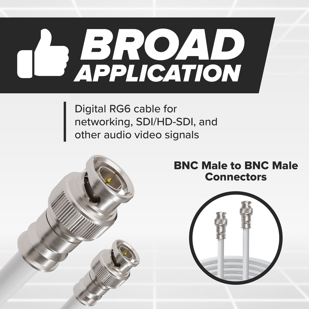The CIMPLE CO SDI cable featuring solid metal connectors for a secure connection