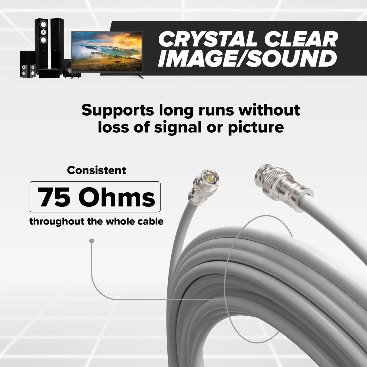 The CIMPLE CO cable with a white jacket for discreet routing
