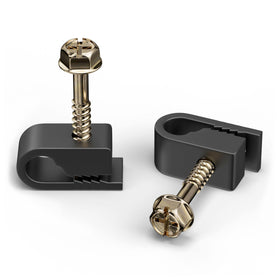 The CIMPLE CO single cable clip with screws secures 1/4-inch cables outdoors.