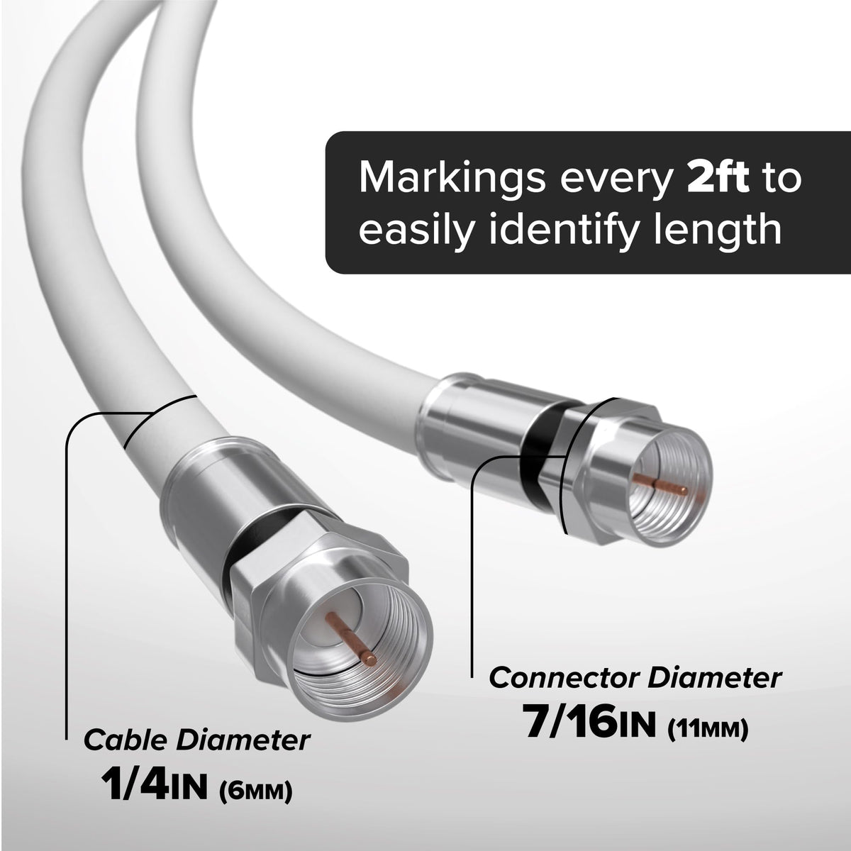 Double shielding reduces interference for clearer audio and video quality.