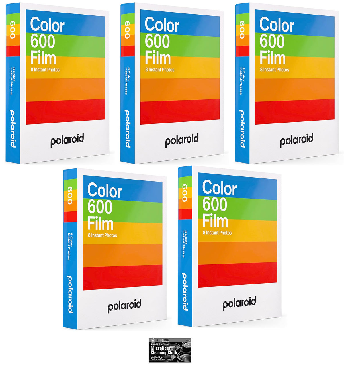 The Imaging World Polaroid Color Film 5-Pack cover shows vibrant instant photos ready to share.