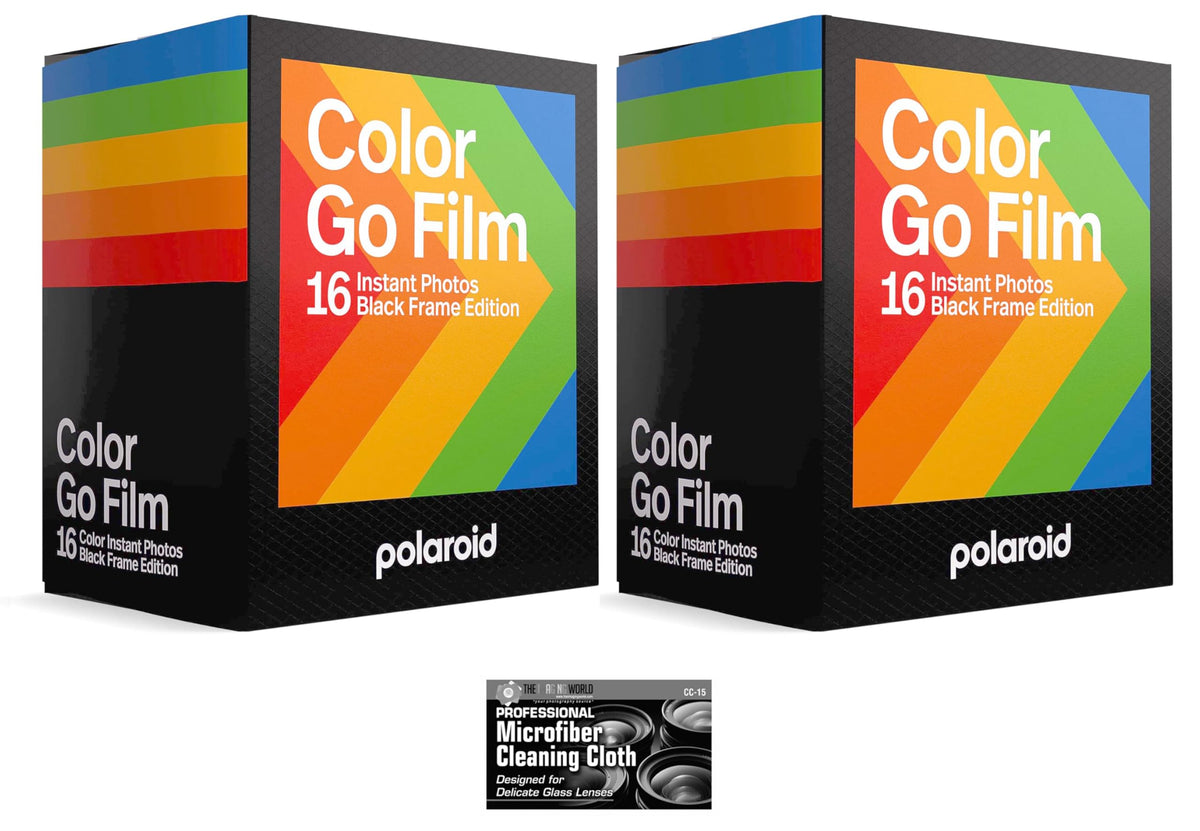 The Imaging World Polaroid Go film double pack with 16 color photos in a glossy white frame.