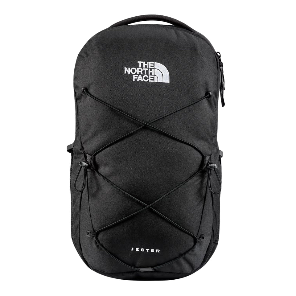 The North Face front view of Jester pack showing clean organization and quick access