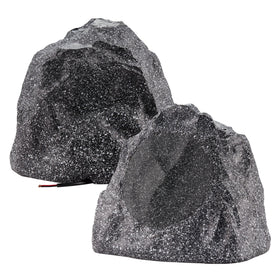 Theater Solutions 2R8G rock speakers in granite finish for outdoor ambiance