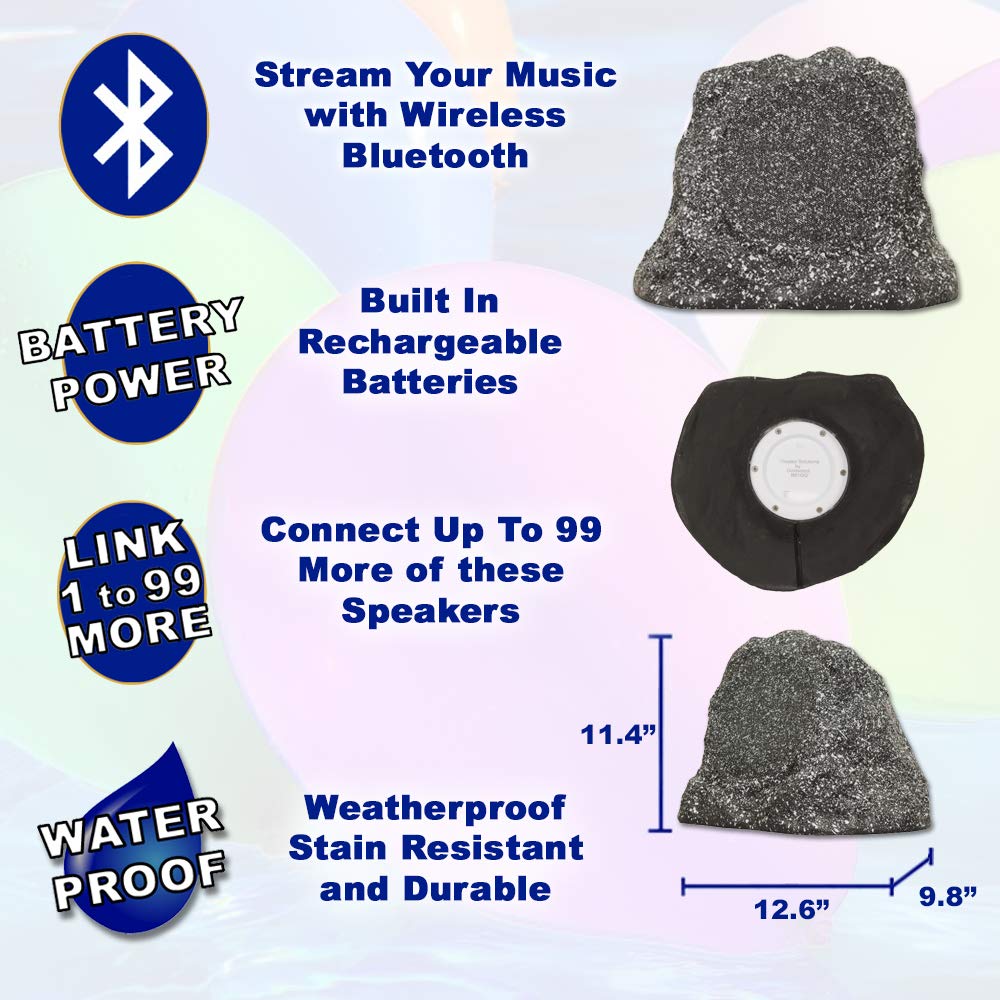 Theater Solutions B61GG rock speaker side view showing rugged weatherproof exterior