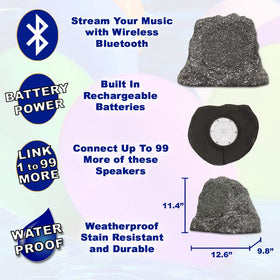 Theater Solutions B61GG rock speaker side view showing rugged weatherproof exterior