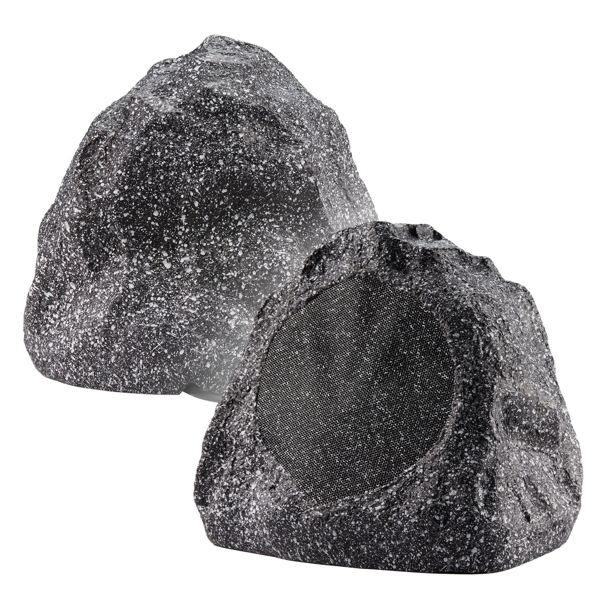 Theater Solutions outdoor granite rock speaker blends with landscape while delivering durable sound.