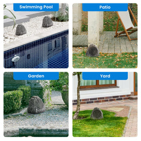 Theater Solutions weatherproof shell with rust resistant grill endures outdoor conditions.