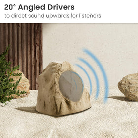 Theater Solutions rock speakers closeup showing 8-inch woofer and grill