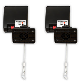 Theater Solutions TS30B beside a hand to show scale, emphasizing compact size for tight spaces