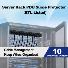 ThePoEstore 1800J surge protection guards connected gear against spikes.