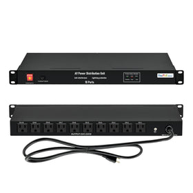 ThePoEstore 1U horizontal PDU with 10 outlets for rack-ready power.
