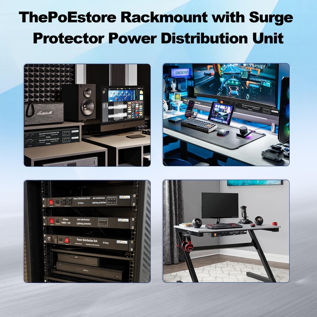 ThePoEstore 1U PDU includes surge protection for connected gear.