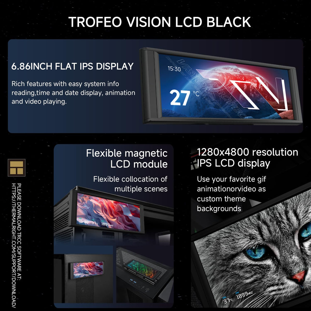 Thermalright close-up of IPS screen texture, demonstrates color fidelity and detail