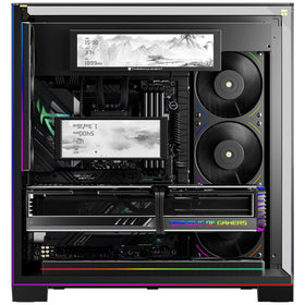Thermalright Trofeo Vision on a desktop PC setup adding real-time telemetry and style