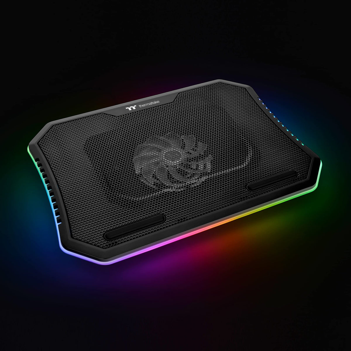 Thermaltake close-up of steel mesh top showing airflow-friendly perforations and durability