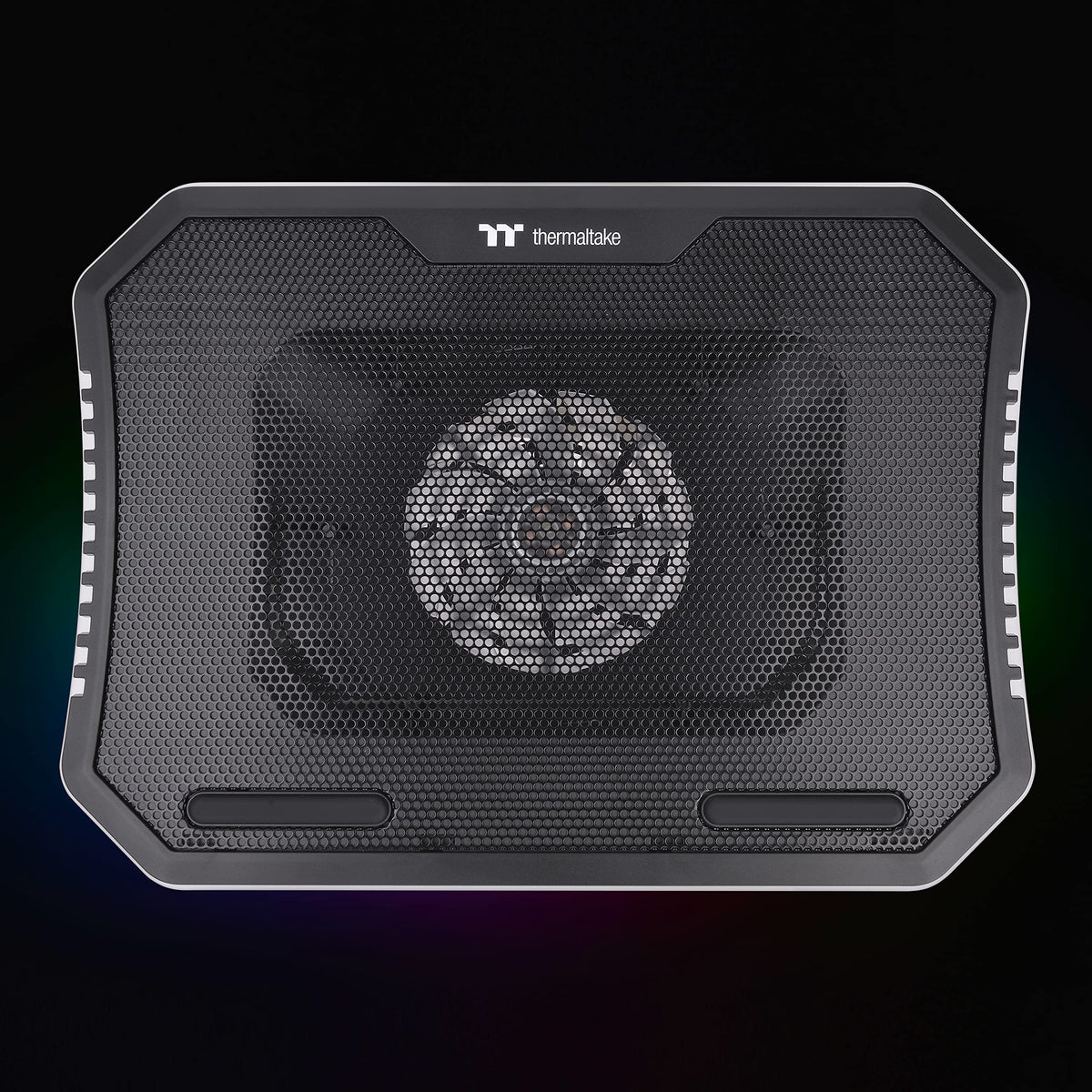 Thermaltake RGB lighting modes shown on cooler to customize desk ambiance