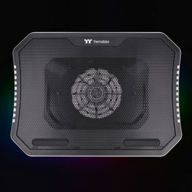 Thermaltake RGB lighting modes shown on cooler to customize desk ambiance